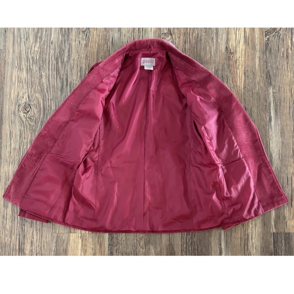 Vtg Worthington Corduroy Blazer Jacket Womens 10 Mauve Pockets Career Preppy - Picture 4 of 10